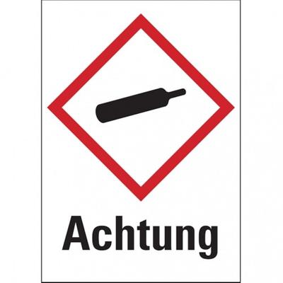 König Werbeanlagen Dreifke® Gefahrstoffetiketten - Gasflasche (GHS04) Signalwo - 52x74 mm Folie selbstklebend