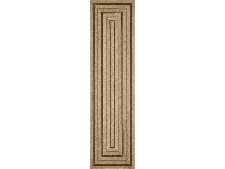 Tapis intérieur et extérieur effet jute motif noir 80x300