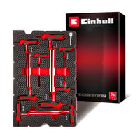 Werkzeug-Pad T-Griff-Sechskant-Schraubendreher, in E-Case-Einleger schwarz/rot, 9-teilig, H2 - H10, Kugelkopf