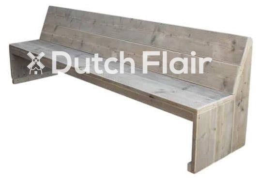 Gartenbank Ameland aus unbehandeltem Gerüstholz, Sitztiefe 40 cm, Sitzhöhe 43 cm