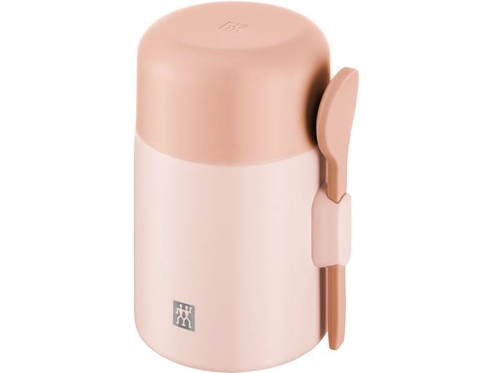 Thermobehälter ZWILLING Thermo Plus , rosa, B:11cm H:15cm Ø:10cm, Edelstahl, Lebensmittelaufbewahrungsbehälter, Thermobehälter, Auslaufsicher, Doppelwandisolierung, mit Löffel, Edelstahl