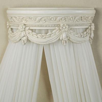 Touch of Class Swag and Bow Wall Teester Bed Crown Antique Ivory , Antique Ivory