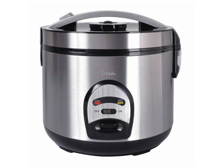 Bikitchen Reiskocher, Silberfarben, Metall, 28.5x26.8x27.2 cm, Warmhaltefunktion, antihaftbeschichteter Innenbehälter, Kochgeschirr, Küchengeräte, Sonstige Küchengeräte