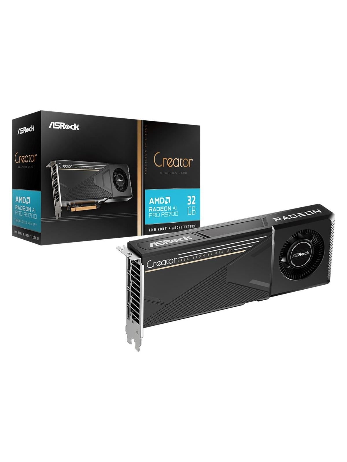 ASRock Radeon AI Pro R9700 Creator - 32GB GDDR6 RAM - Grafikkarte