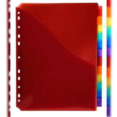 Exacompta 4844E 10x Registerhüllen Exactive aus PP 200µ, 12 Taben, DIN A4 Maxi - Farben sortiert