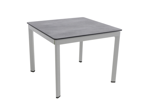 MWH Alutapo Tisch HPL Zement Silber, 95x95cm 4260440951034