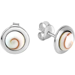 Zeeme Pearls Ohrringe Silber 925 rhodiniert mit weißer Muschel