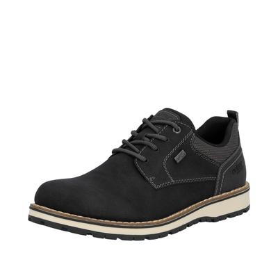 Schnürschuh RIEKER, Herren, Gr. 46, Textil, schwarz, Lederimitat, Textil, Schuhe Schnürschuh, Business Schnürer, Halbschuh, Casual Sneaker mit Innenreißverschluss