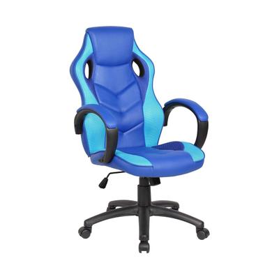 Dmora Gaming-Stühl Caloundra, Gaming-Sessel für Erwachsene, Schreibtischstuhl, 66x61h104/114 cm, Blau und Himmelblau