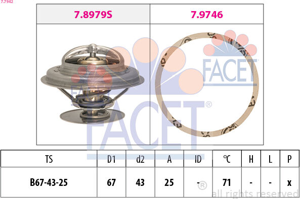 Facet Thermostat, Kühlmittel 7.7942 Für Man