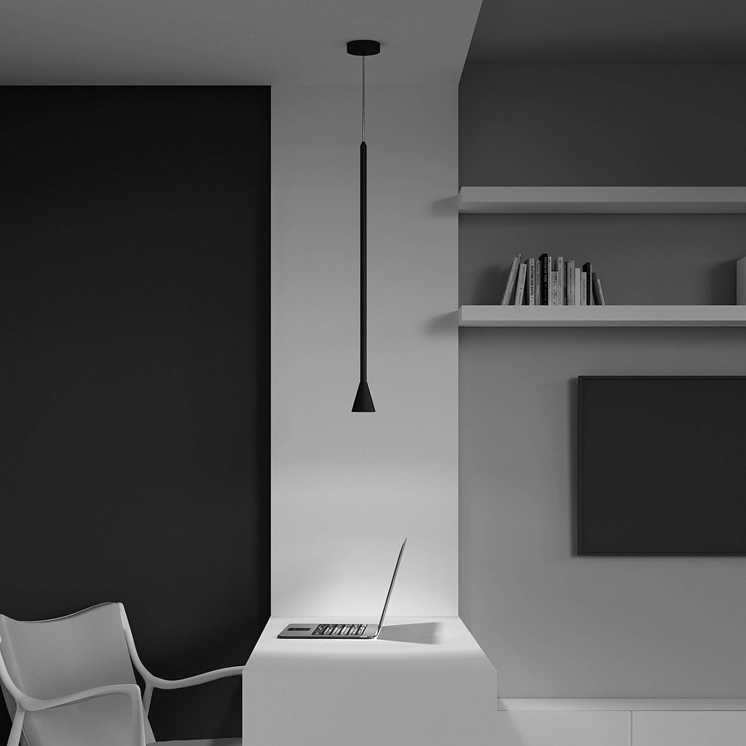 Maytoni Arrow hanglamp zwart metaal GU10 ronde minimalistische designlamp