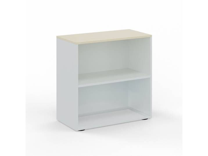 Regal Tradingzone GO Swiss 80.0 x 40.0 cm, Weissgrau/Ahorn, 2 Ordner hoch, Neu - Optimal für Büro und Organisation