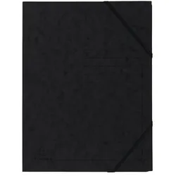 Exacompta Eckspanner aus  Colorspan, mit Gummizug, A4, schwarz, ohne Klappen