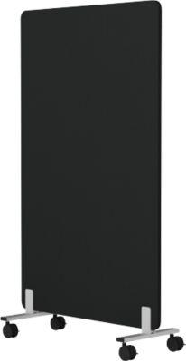 Akustik-Stellwand Wall, mobil auf Rollen, 30 mm stark, B 1000 x H 1400 mm, schwarz