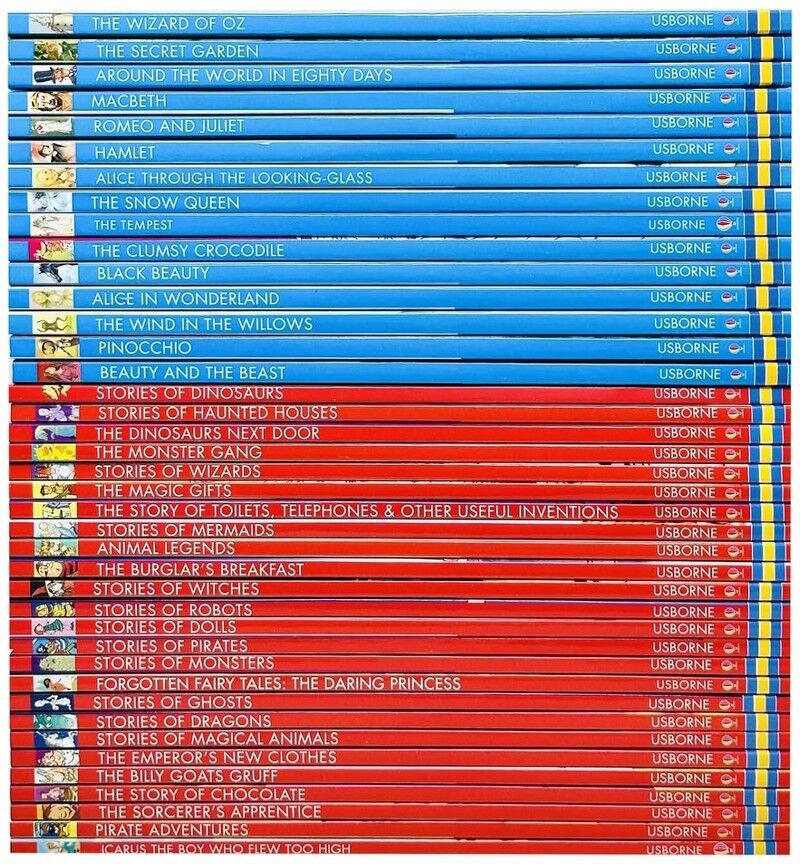 Usborne Young Reading Series 1 & 2 - 40 Books Paperback Collection Set - Ages 5-7 - Fairy Tales, Shakespeare & Classic Stories