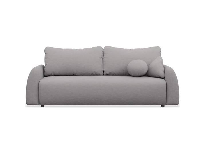 Dreisitziges ausklappbares Sofa Nubelle mit Stauraum, grauer