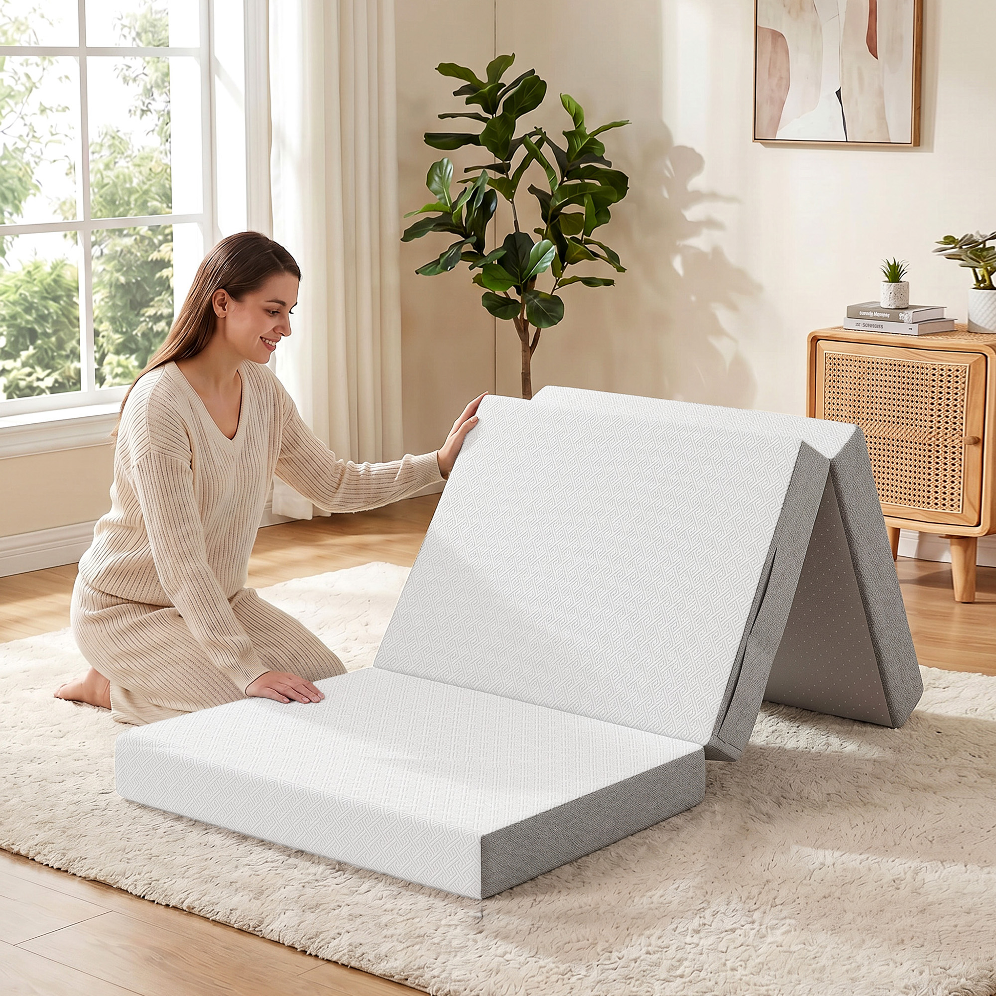 Homcom Materasso Pieghevole 195x75cm, 10cm, Rivestimento Lavabile, Ideale per Ospiti/Campeggio   Aosom Italy