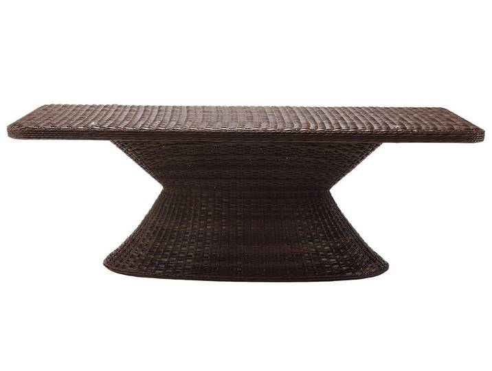 Xlmoebel Esstisch Brauner Rattan Beistelltisch - modernes Design für gemütliche Räume (Tisch), Hergestellt in Europa