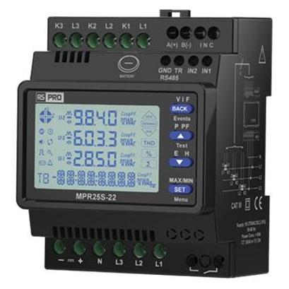 RS PRO Energiemessgerät LCD 91mm x 57.8mm, 1-stel (M5962)