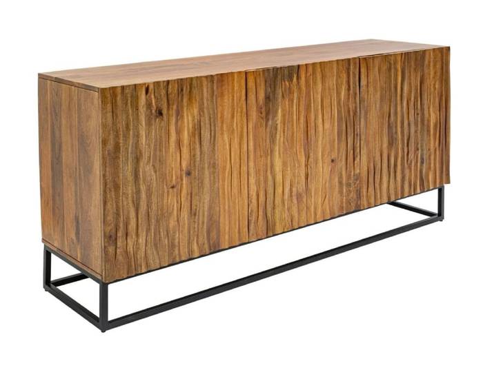 Buffet en manguier massif marron et noir 160cm