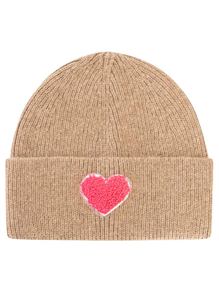 Zwillingsherz Mütze "Herz" in Beige - onesize