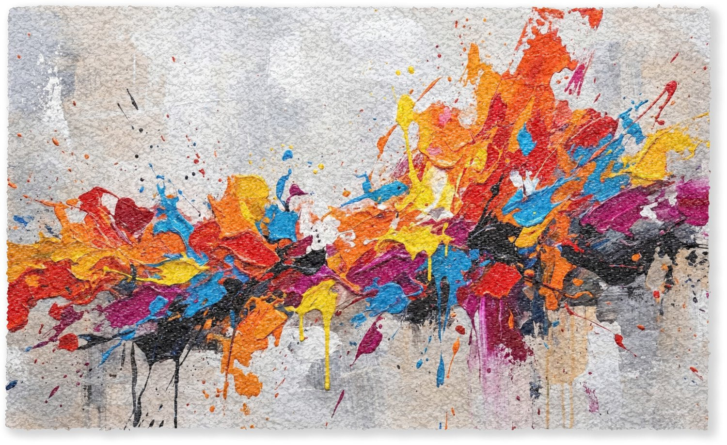 MuchoWow Kleurrijke Deurmat met Abstract Schilderij Print voor Binnen, Breedte: 150 cm, Diepte: 90 cm
