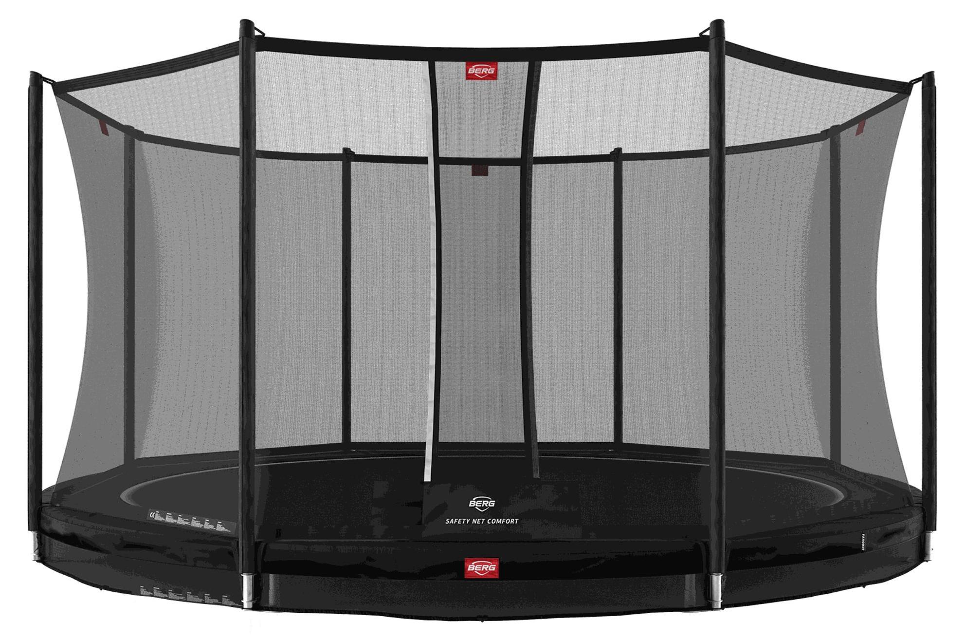 BERG Bodentrampolin Favorit InGround 430 + Sicherheitsnetz Comfort Schwarz