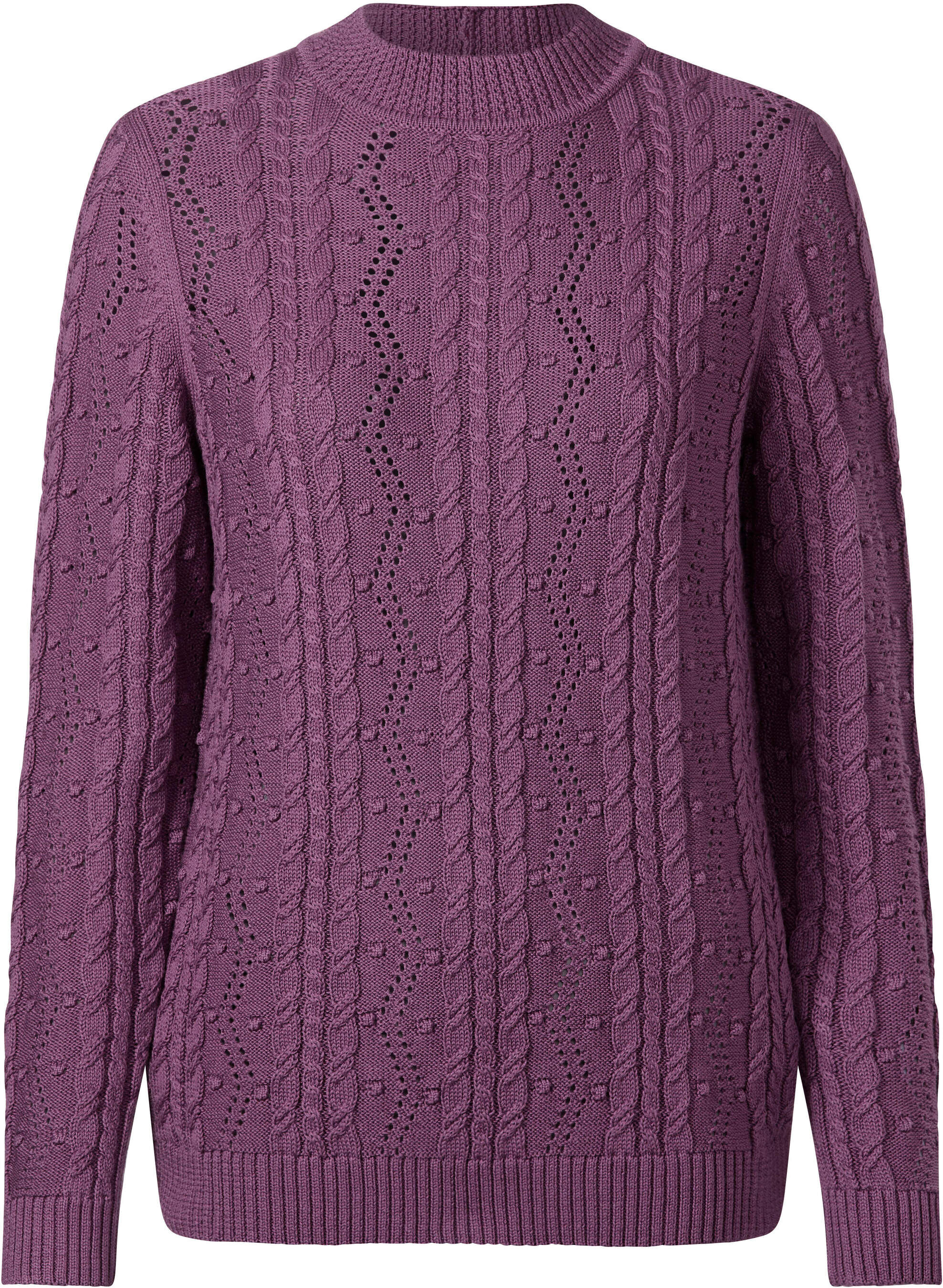 Longpullover WITT "Stehkragen-Pullover Stehkragenpullover", Damen, Gr. 52, violett, Modisch, Pullover Longpullover