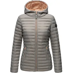 MARIKOO Damen Steppjacke Übergangsjacke mit kontrastfarbendem Reißverschluss Asraa