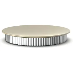 Of Line Badezimmertablett 18 cm sandfarbig mit silbernem Sockel
