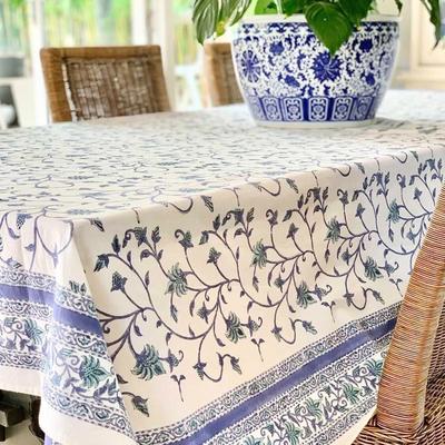 Decor Mantra Rectangular Tablecloth- Green Ivy floral