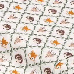 Baumwollstoff Waldtiere "Sina", natur-color