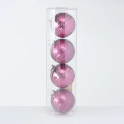 Boltze Große Weihnachtskugeln Ø 10 cm, 4 tlg, Pink