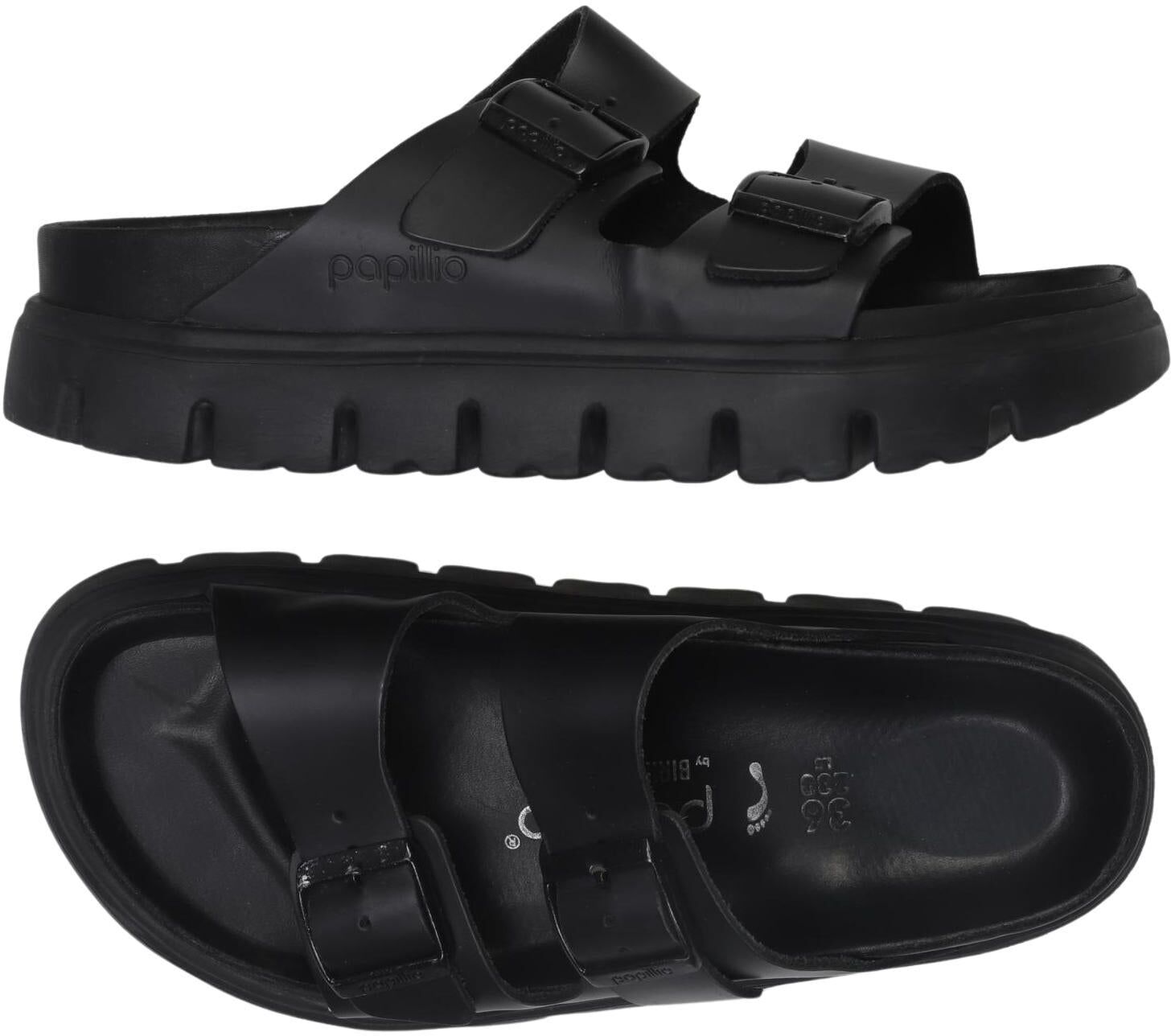 Papillio by Birkenstock Damen Sandalen, Schwarz, Gr. EU 36, kein / Etikett - Second Hand