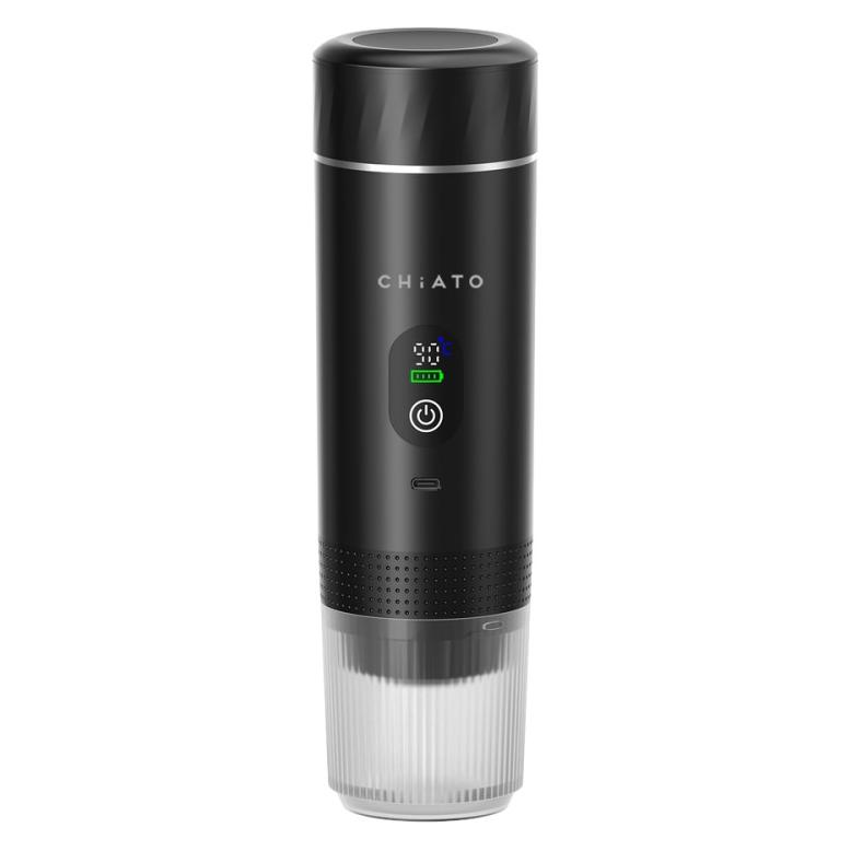 CHiATO brewPLAY Smart Tragbare Reisekaffeemaschine - Schwarz (ChiportbrewBL)