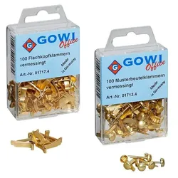 GOWI Office Musterbeutelklammern Rundkopf 100 Stück gold