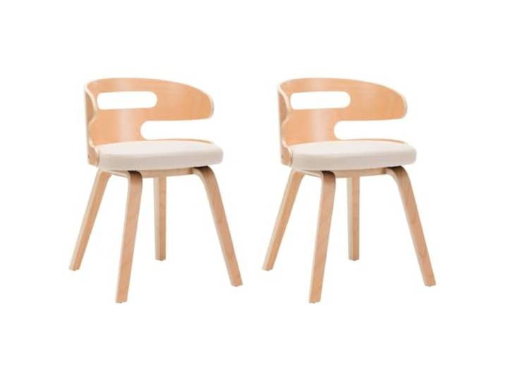 KGHERMDF Esszimmerstühle 2 STK. Creme Bugholz Kunstleder Massivholzrahmen, Pflegeleichte Polsterung, Belastbar bis 110 kg, Elegantes Design
