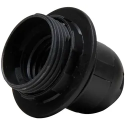 Kopp 212415047 Isolierstoff-Fassung, mit Schirmträgerring, E27, Farbe: schwarz  - 10 Stück