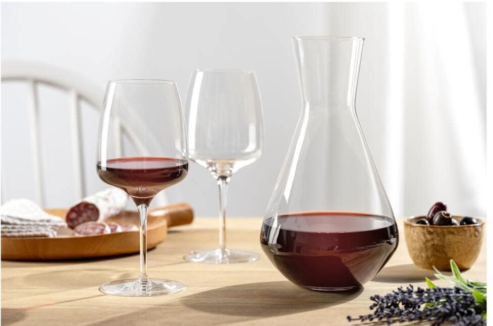Karaffe LEONARDO "Cesti 1,2 l", grau (grau, transparent), H:24cm Ø:13,4cm, Glas, Karaffen, Karaffe grau, transparent 1,2ml