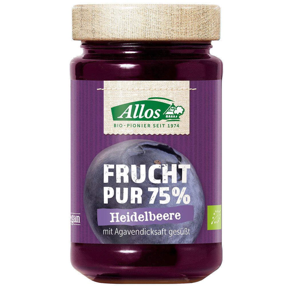Allos Bio Frucht Pur 75 %, Heidelbeere 200 g Gelee