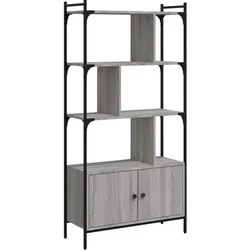vidaXL Bücherregal mit Türen Grau Sonoma 76,5x30x154,5cm Holzwerkstoff