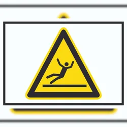 HB-Druck Achtung Rutschgefahr Symbol A4 Rückseite selbstklebend Schild