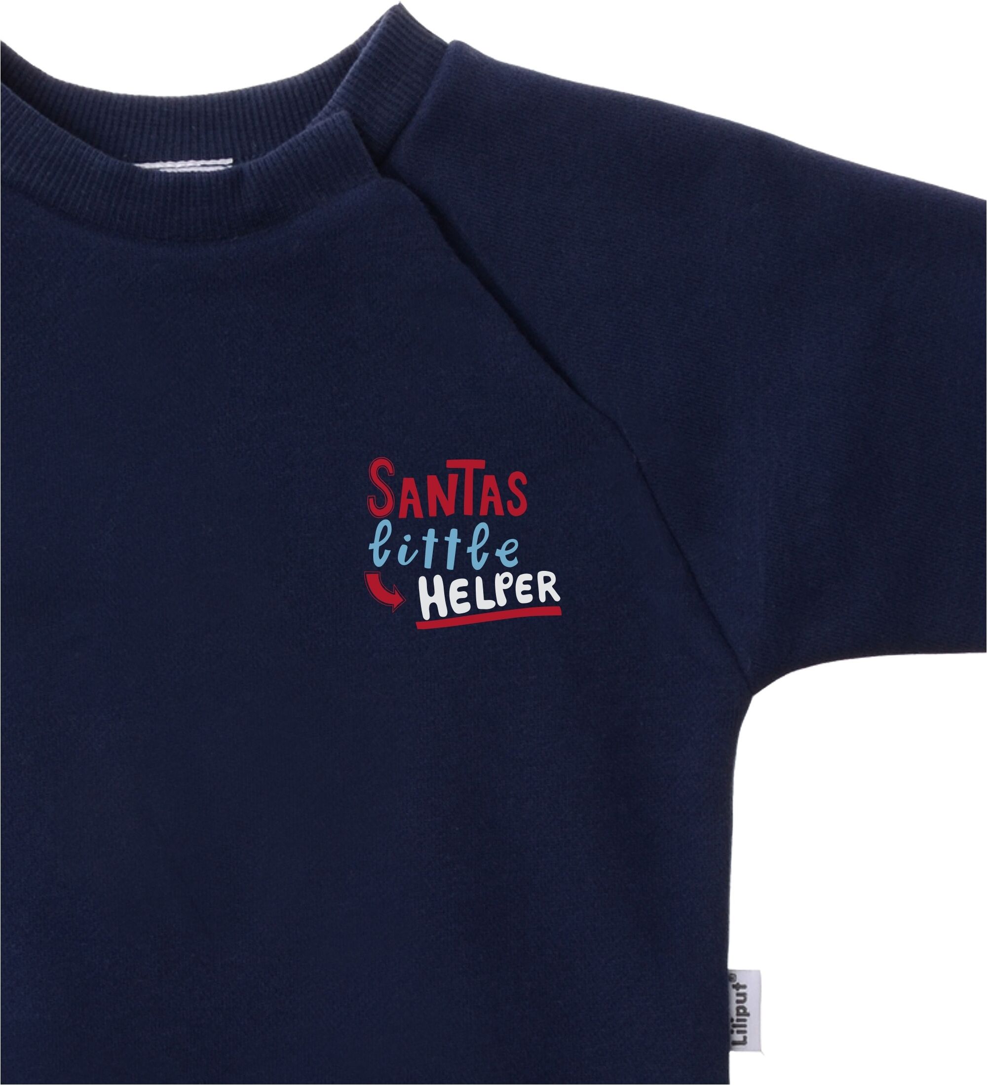 Sweatanzug LILIPUT "Santas little Helper", Mädchen, Gr. 62/68, blau (blau, grau), 80% Baumwolle, 20% Polyester, bedruckt, Sportanzüge, bestehend aus Leggings und Sweatshirt