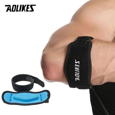 Uplift Treasures AOLIKES Adjustable Tennis Elbow Strap With Compression Pad black With Blue