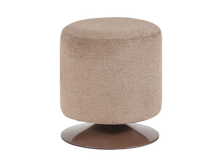 Drehbarer Design Hocker „Islen“ Bouclé Taupe De Eekhoorn