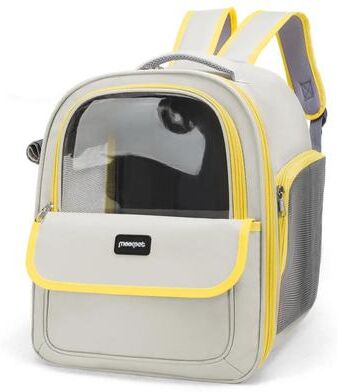 Friendly Fresh Finds Breathable Mesh Pet Carrier Backpack For Dogs And Cats, Large Capacity Portable Foldable Backpack For Hiking Travel Camp yellow