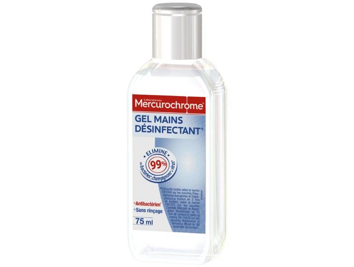 Mercurochrome Gel hydroalcoolique Désinfectant Mains Antibactérien 75 ml