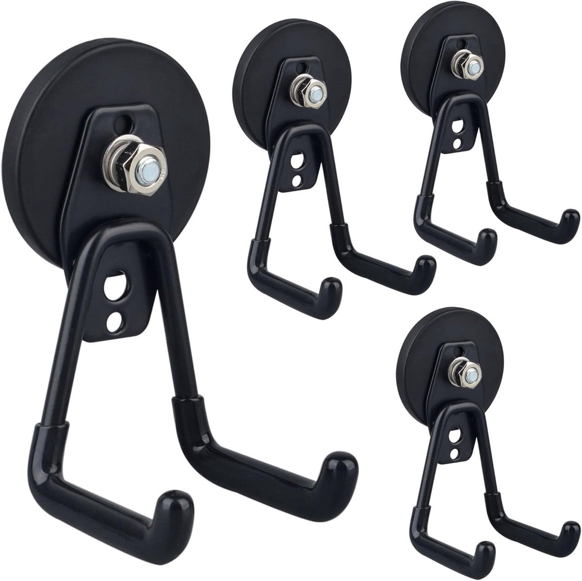 ULIBERMAG Magnetische haken met antislipcoating voor binnen en buiten, 4 stuks