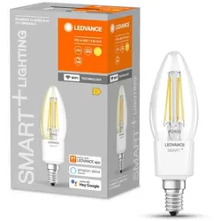 LEDVANCE Smarte E14 WiFi LED Kerze warmweiß Filament Glühlampe 4W wie 40W dimmbar