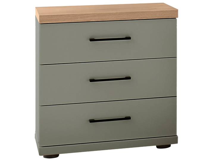 Landscape Nachtschrank, Salbeigrün, Eiche Bianco, 3 Schublade(n) Schubladen, 50x57x36 cm, Schlafzimmer, Nachttische